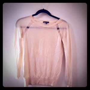 Vince Cream Ivory Cashmere Fitted Sweater Top
